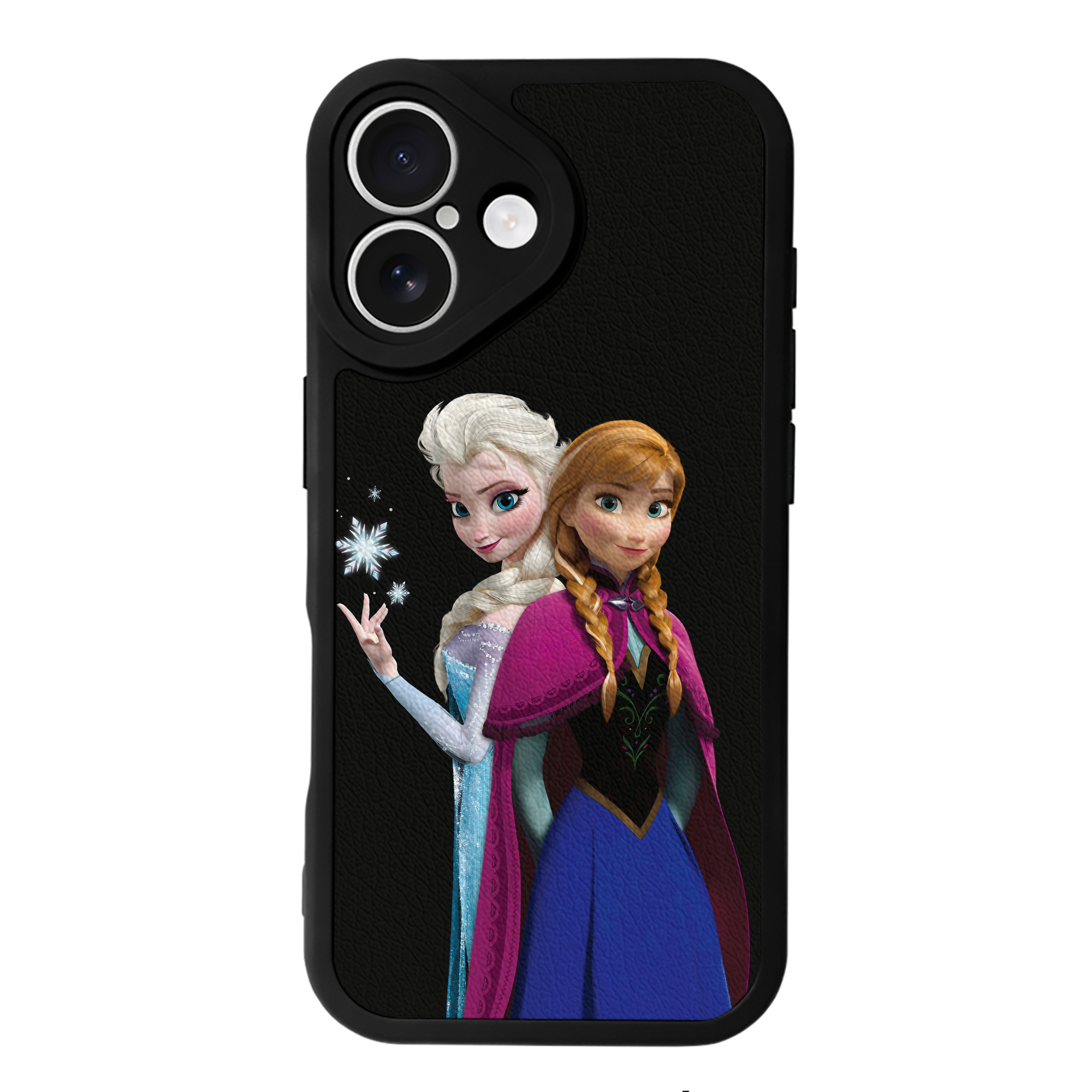 （画像用） アナと雪の女王 アンナ エルサ Frozen Anna Elsa 【iPhone 16シリーズ対応】シリコンスマホケース（レザー調） 材質：シリコン